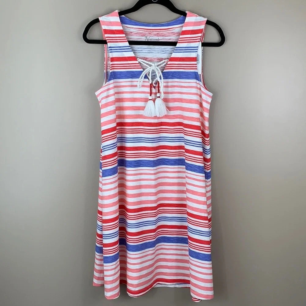 NWT Natural Reflections striped sleeveless dress